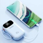 42000mah 22.5W Dosen Portable Powerbank Fast Charging with Three Wires - Blue - Image 2