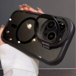 Black Round Bracket Magnetic Phone Case