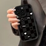 Black Lucky & Happy Checkerboard Phone Case
