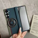 Green Carbon Fiber Texture Magnetic Silicone Phone Case