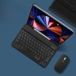 Black Built-in Pen Slot Leather Case Bluetooth Keyboard & Mouse