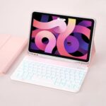 Pink Backlit Keyboard LED 7 Light Colors Built-in Pen Slot Bluetooth Magnetic Keyboard Case