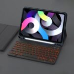 Black Backlit Keyboard LED 7 Light Colors Built-in Pen Slot Bluetooth Magnetic Keyboard Case