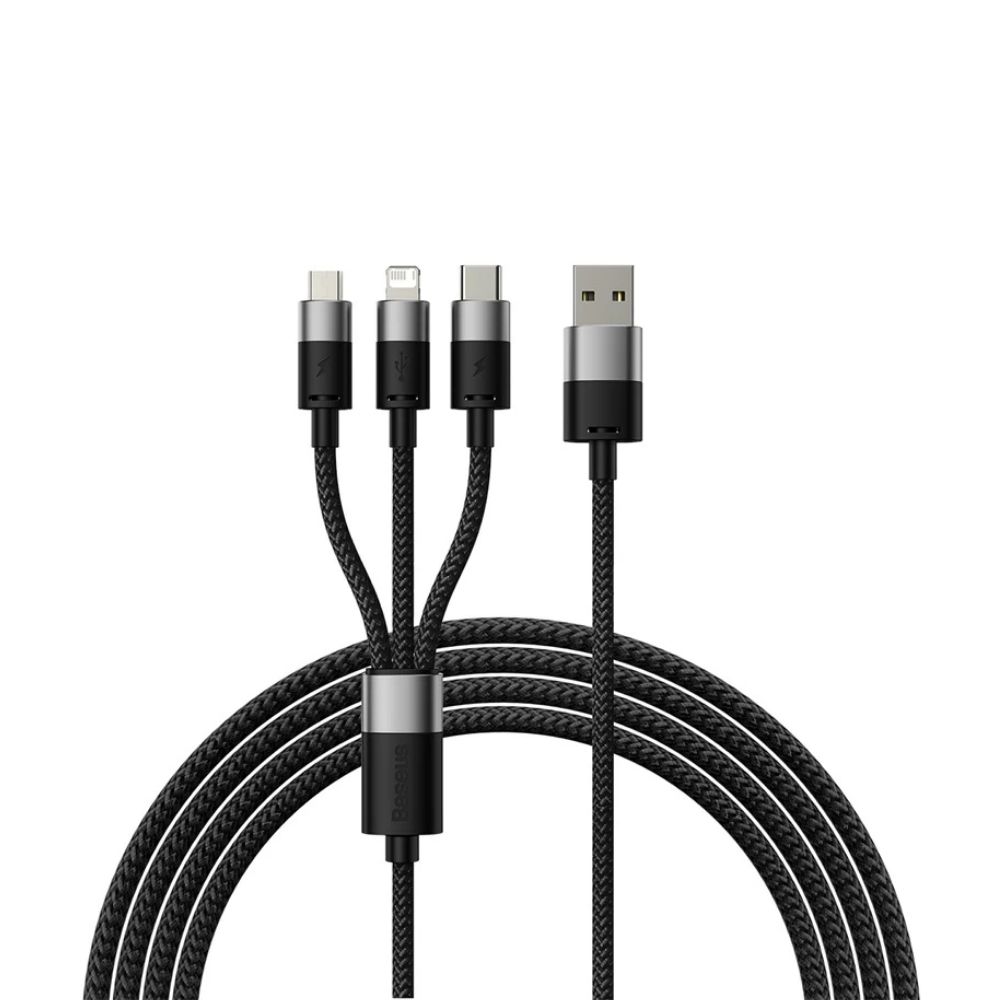 TMG5-38.jpg Black 3 in 1 USB Micro USB-C Type C Charge and Data Cable - Image 1