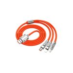Orange 120W 3a 3 in 1 Fast Charge and Data Cable Type-C Micro USB