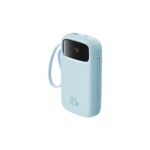 Blue 20000mah/22.5W/20W PD Fast Charging Built-in Dual-cable Digital Display Power Bank